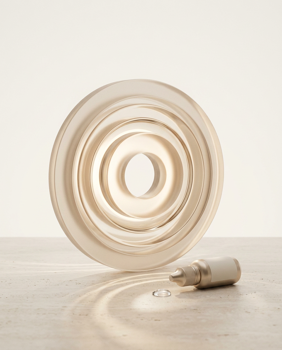 Anéis concêntricos de luz suave, evocando profundidade ocular